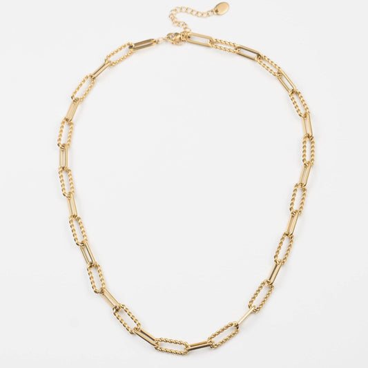 Waterproof Gold Twisted Links Necklace