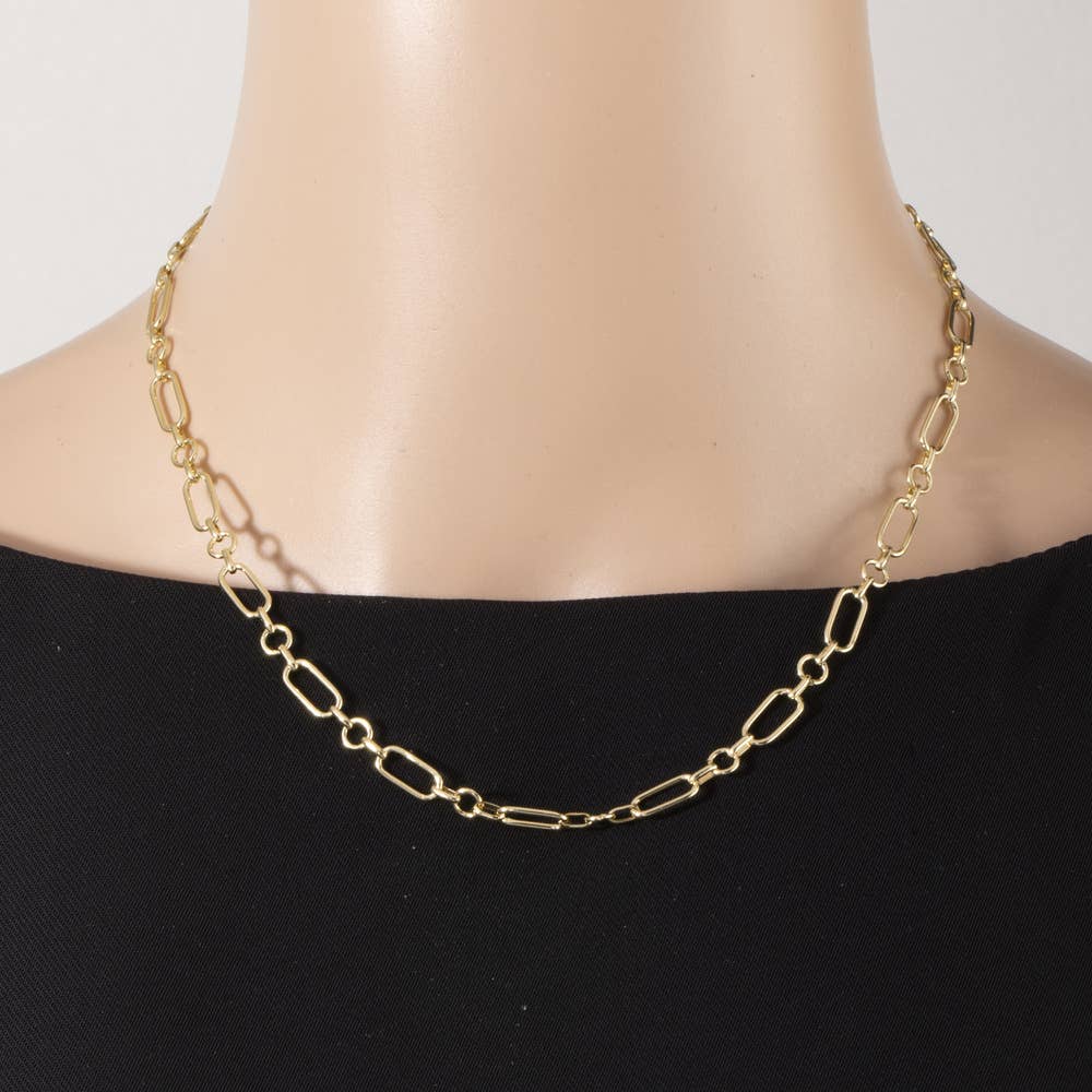 Paperclip Chain Necklace - Gold