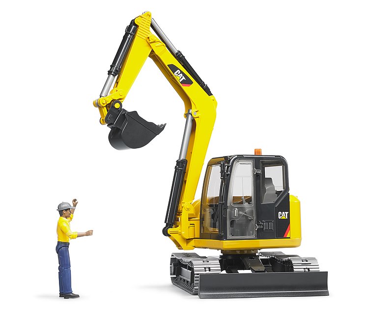 CAT Mini Excavator With Worker