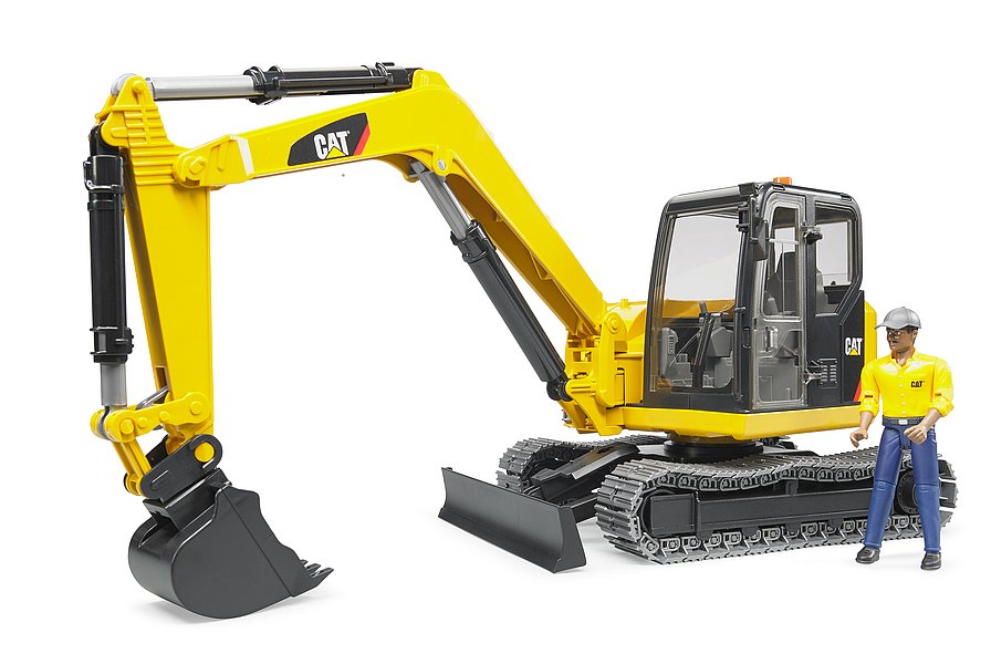 CAT Mini Excavator With Worker