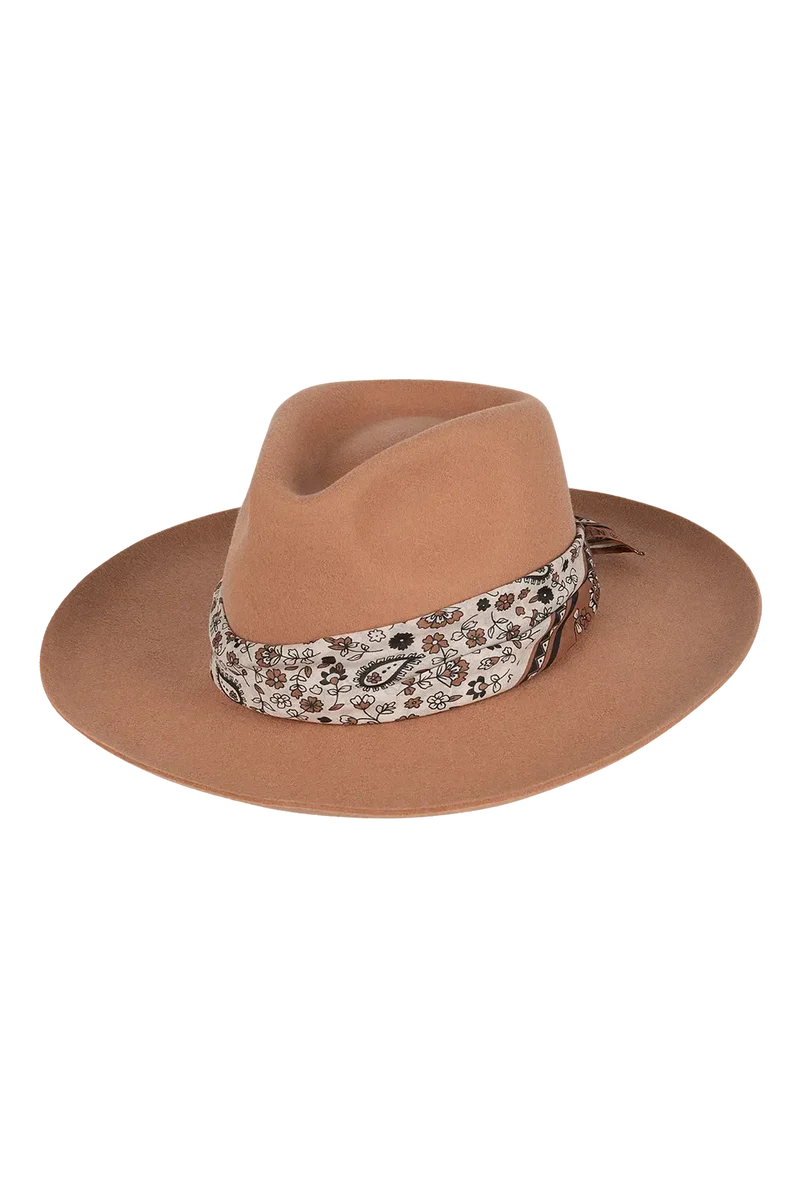 Goulburn Wide Brim Fedora - Terracotta