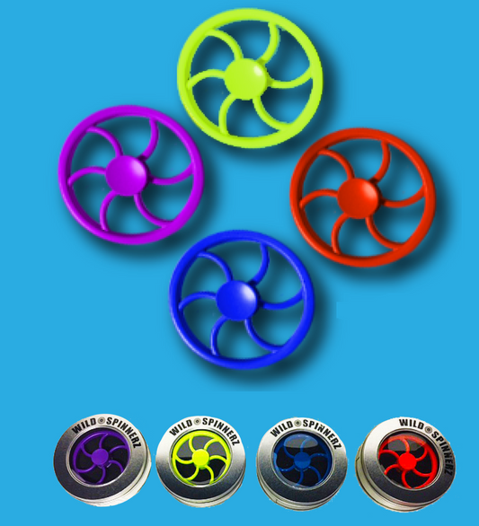 Metal Round Spoke Spinner Neon Colors