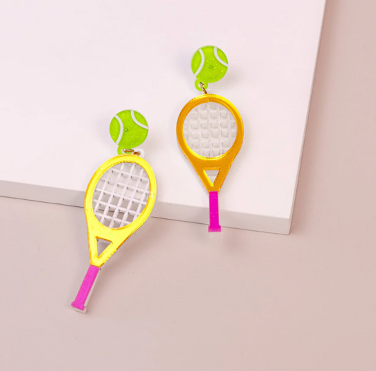 Dangle Earrings - Tennis Racket