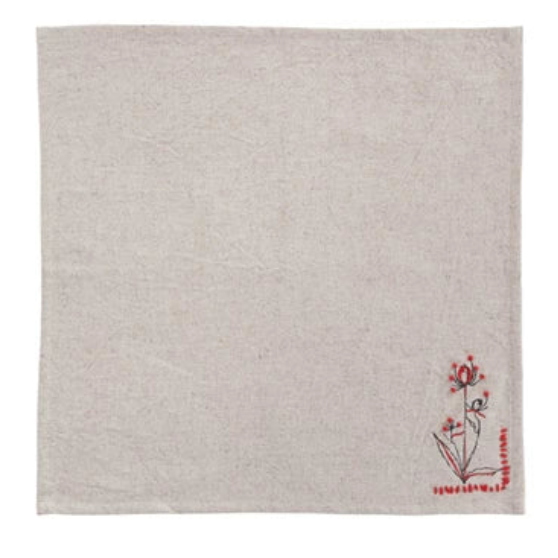 Embroidered Flower Napkin (Single)