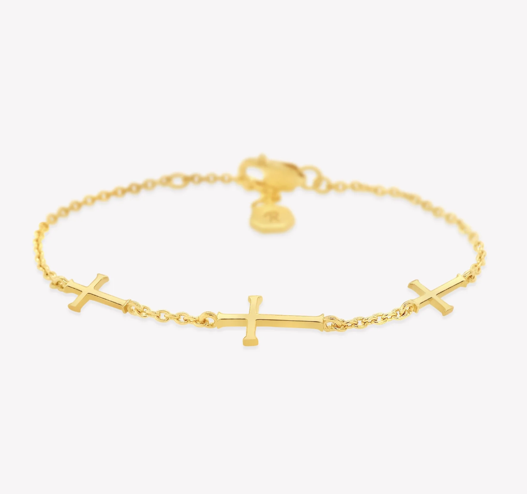 Small Calvary Cross Bracelet - Gold