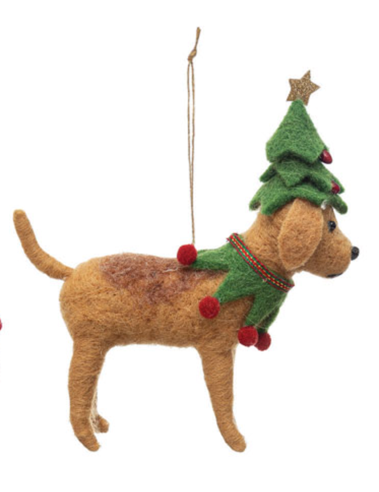 Holiday Felt Dog Ornament