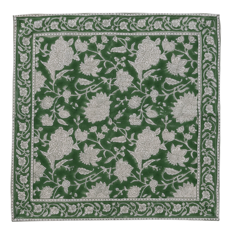 Floral Green Napkin - Single