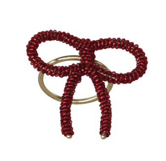 Beaded Bow Napkin Ring - Single
