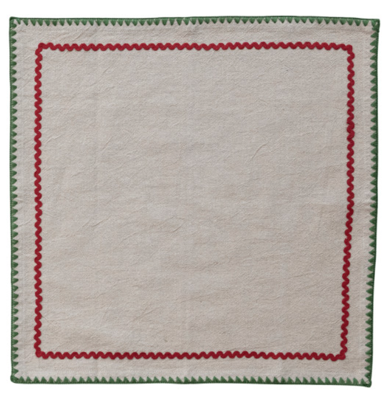 Ric Rac Trim Napkin - Single