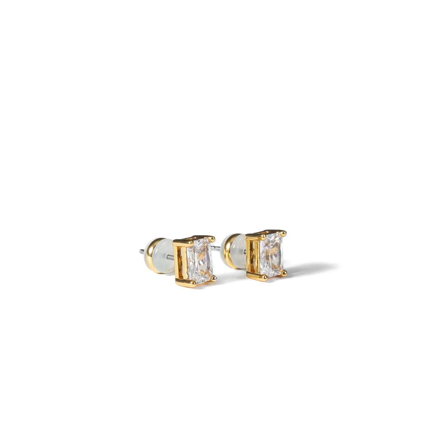 Gold Baguette Studs