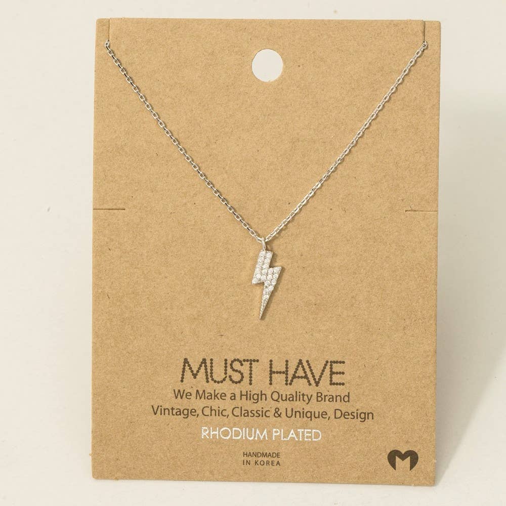 Silver Lightning Bolt Necklace