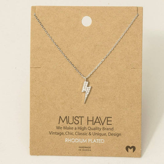 Silver Lightning Bolt Necklace