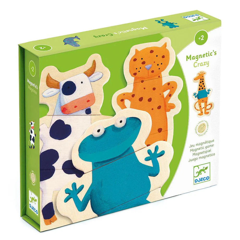 Crazy Animal Mix & Match Wooden Magnets