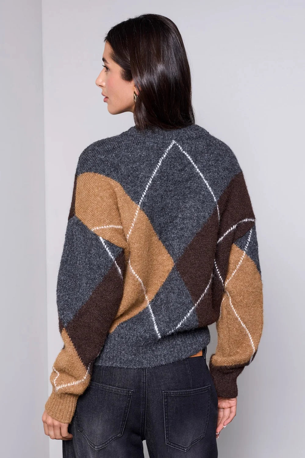Charcoal Lofty Argyle Cardigan