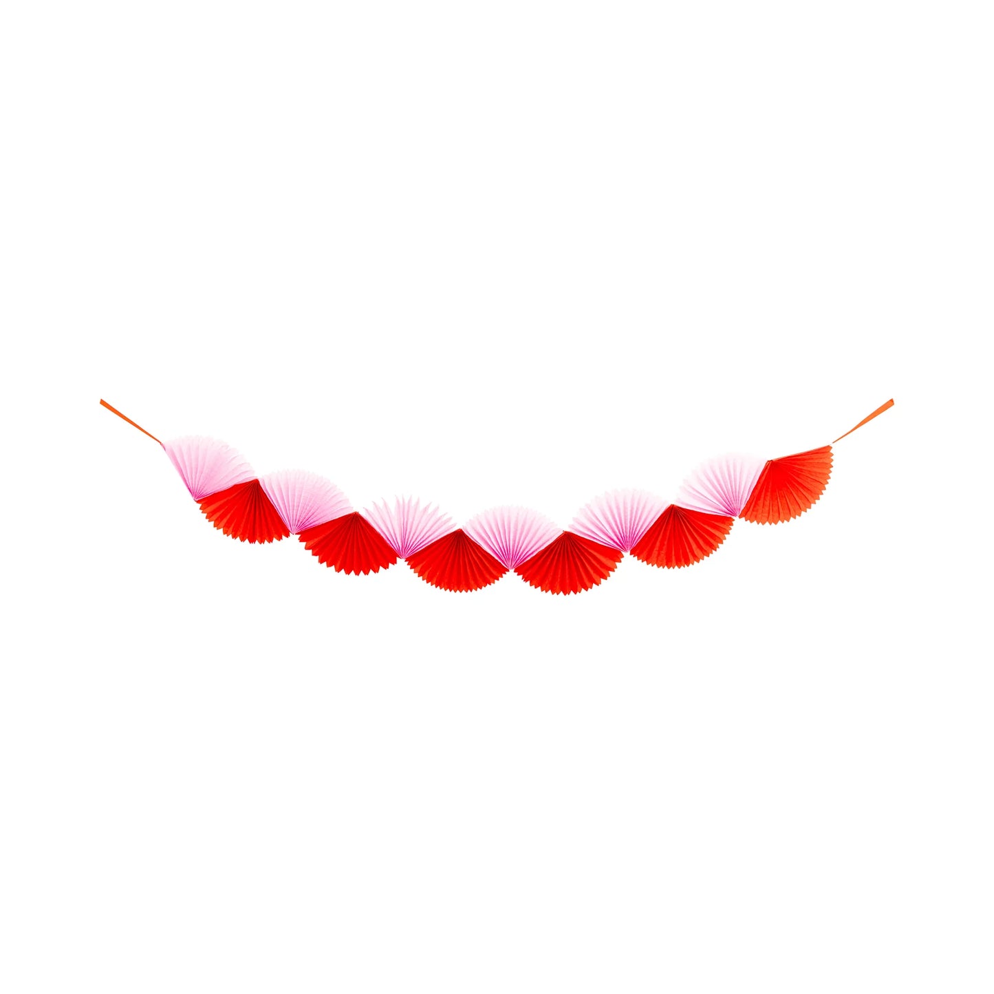 Pink and Red Double Tissue Bunting Banner