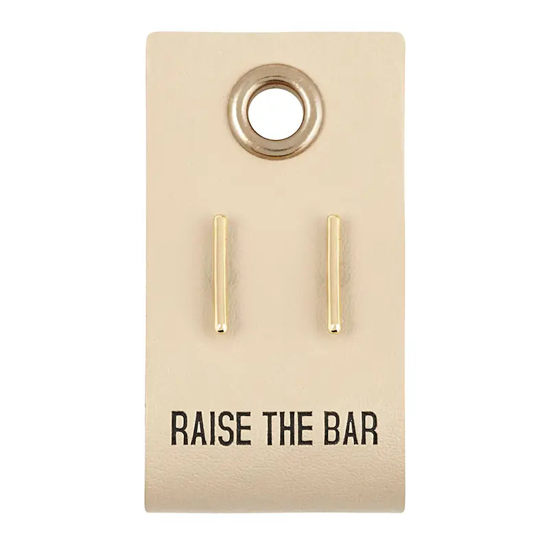 Leather Tag Earrings-1 set