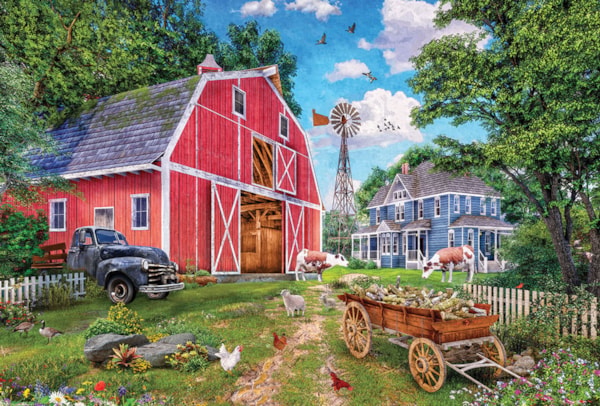 Family Barn Puzzle Tin