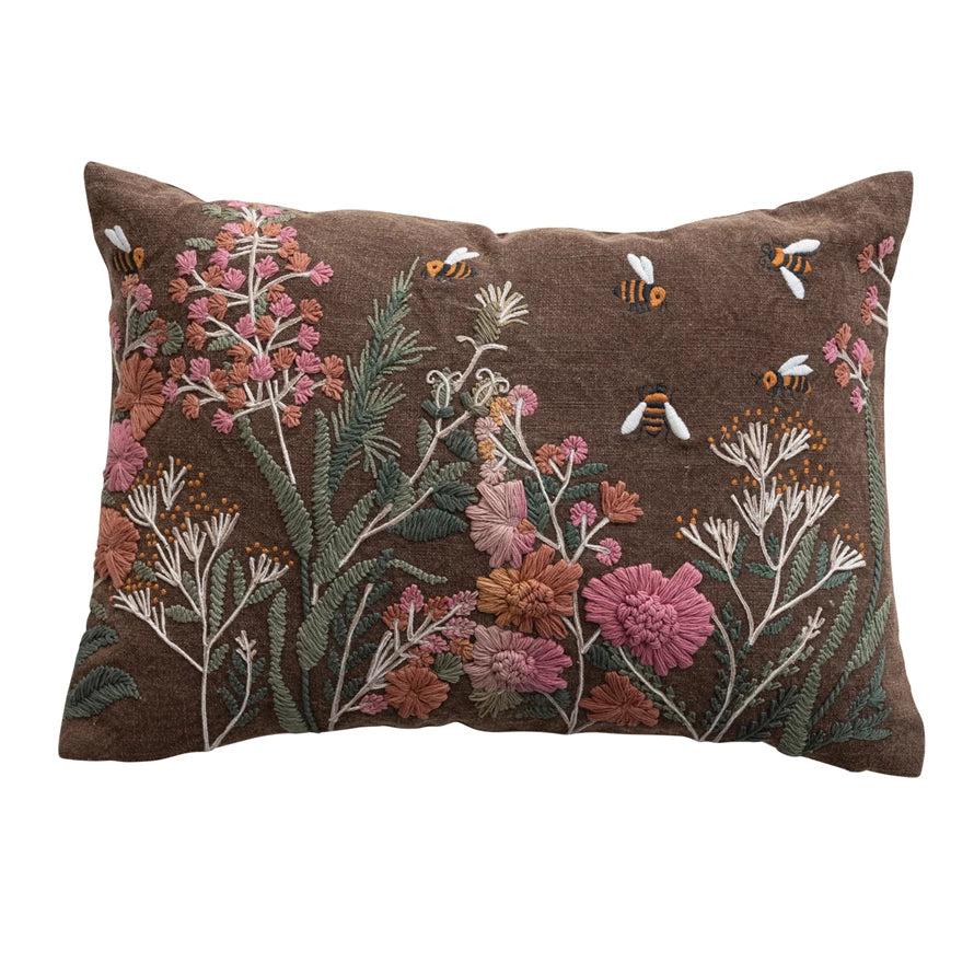 Flowers & Bees Pillow