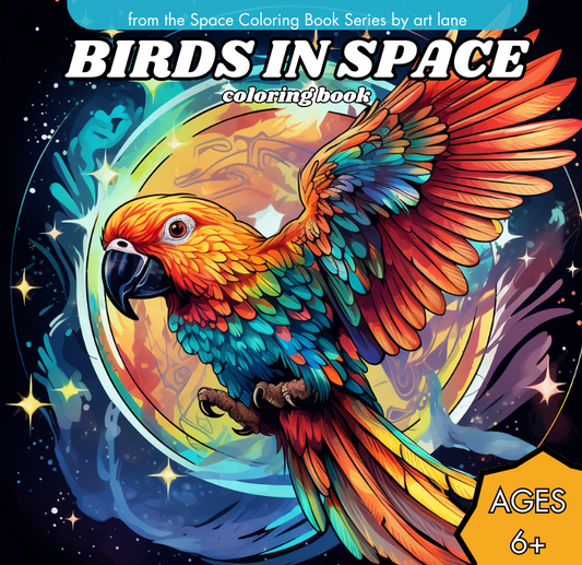 Birds in Space Coloring Book