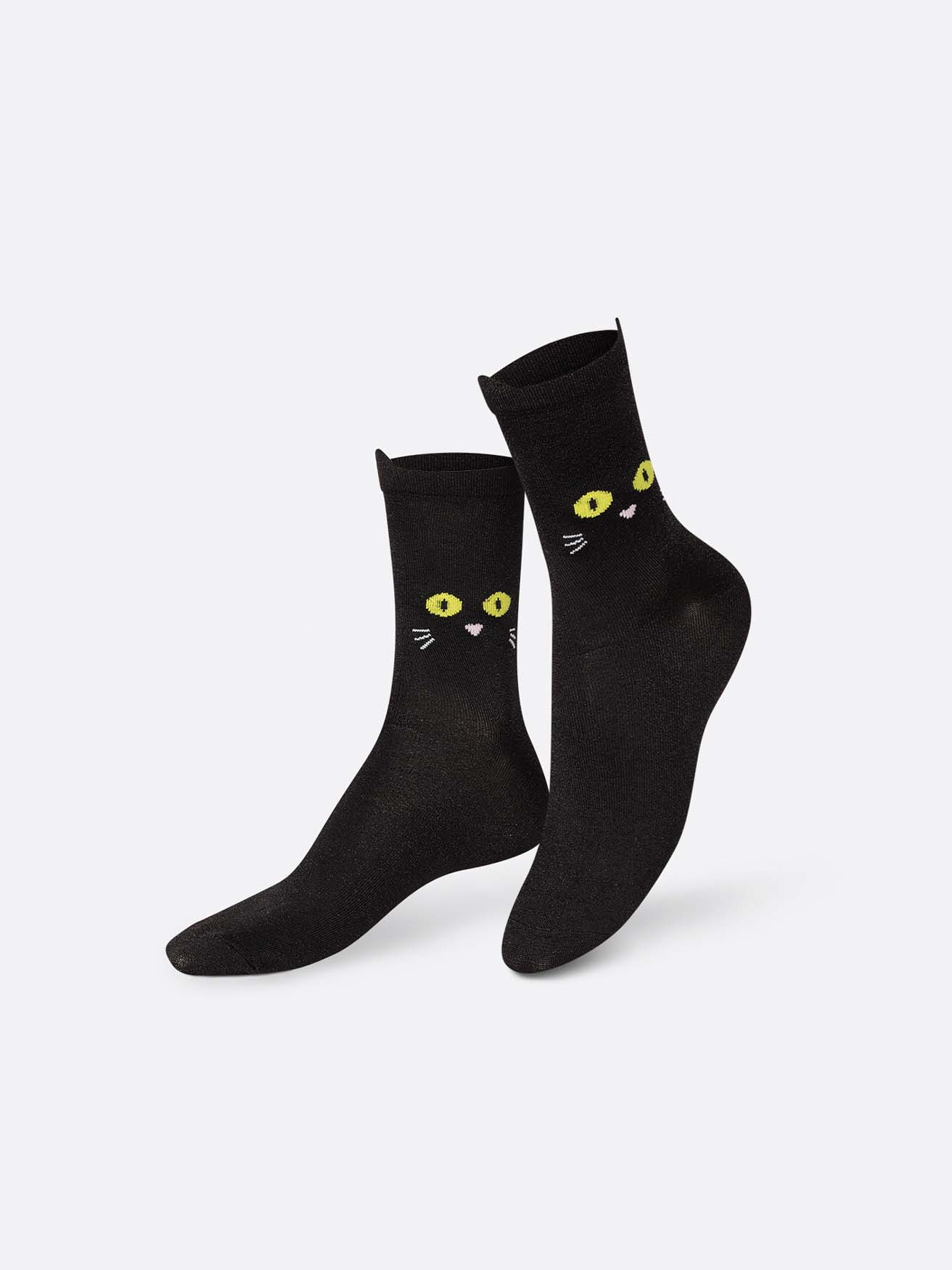 Cat Walk Black Socks