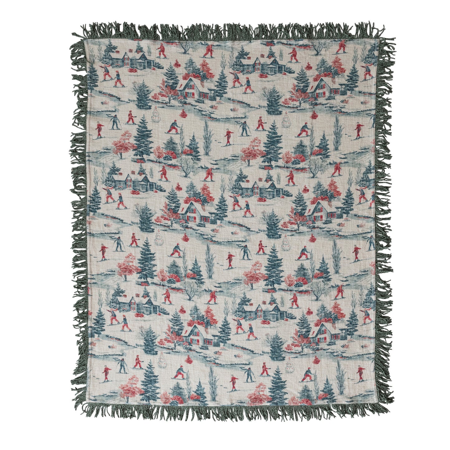 Vintage Ski Scene Blanket