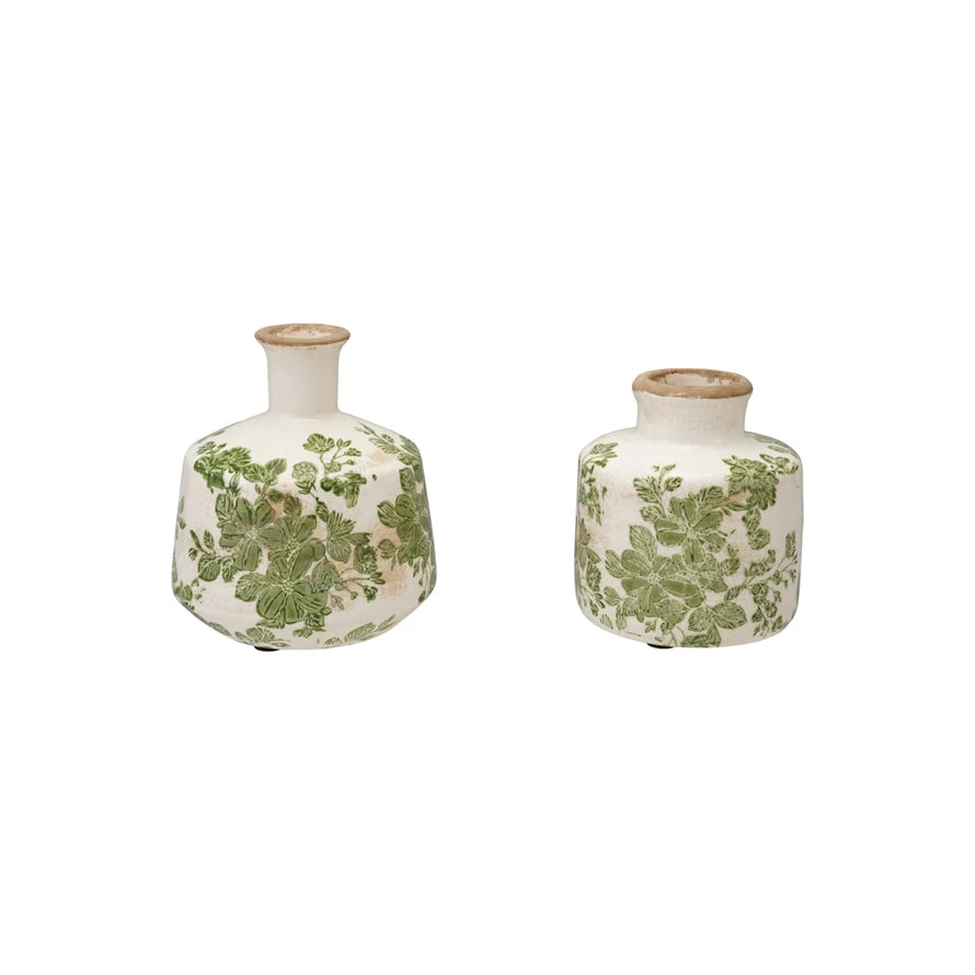 Stoneware Botanical Vase