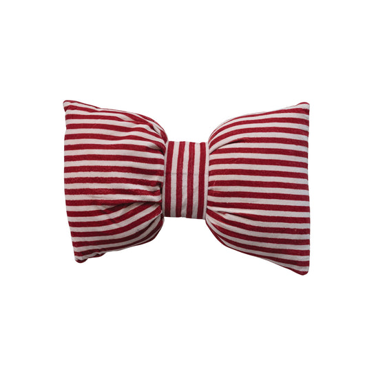 Striped Velvet Bow Pillow