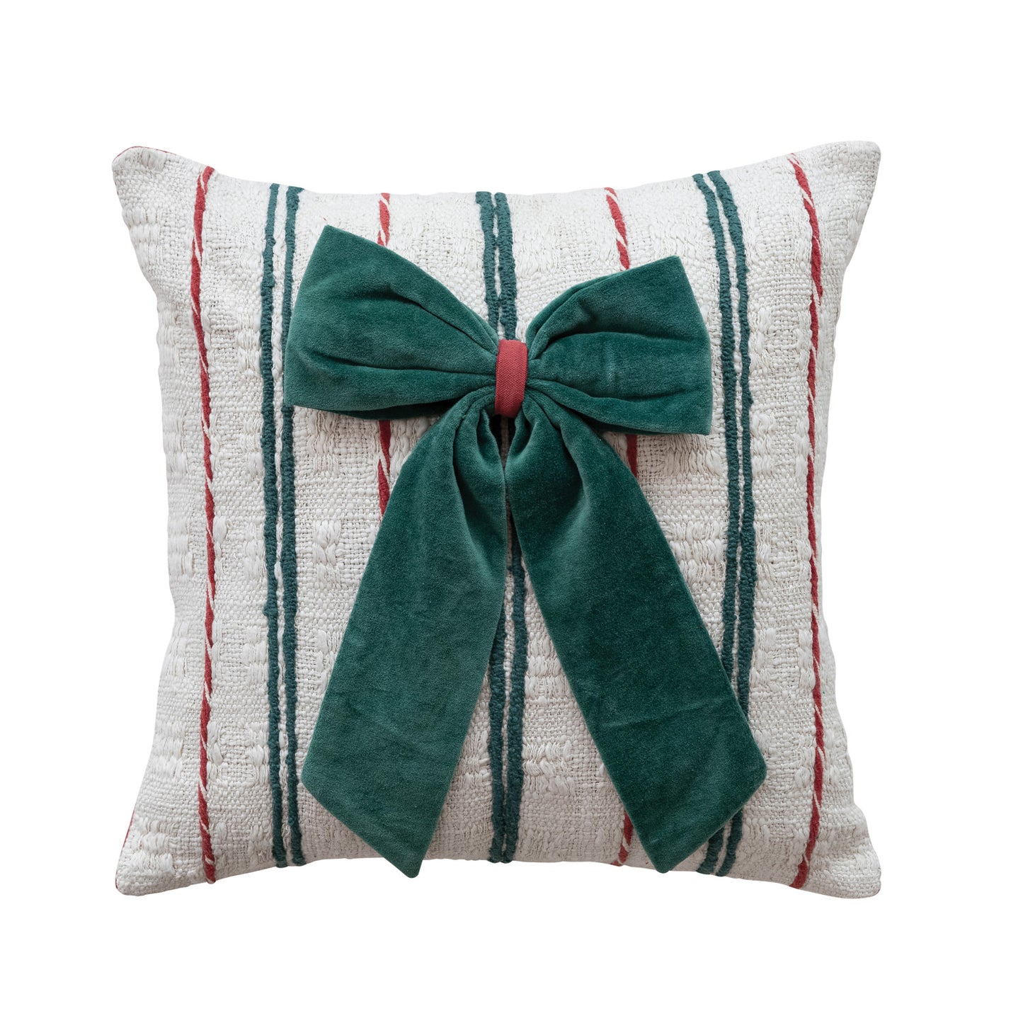 Striped Velvet Bow Pillow