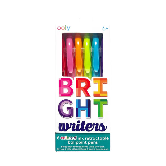 Bright Writers Colored Ink Retractable Ballpoint Pens