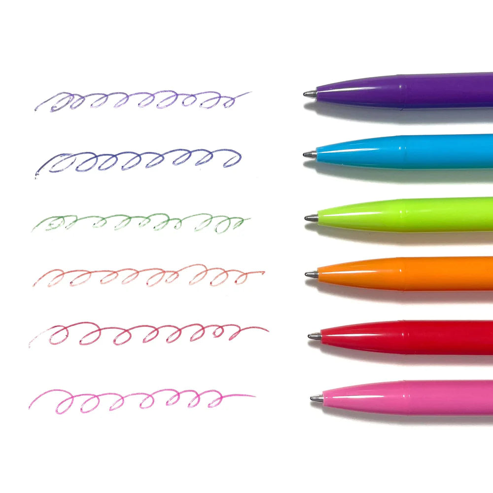 Bright Writers Colored Ink Retractable Ballpoint Pens