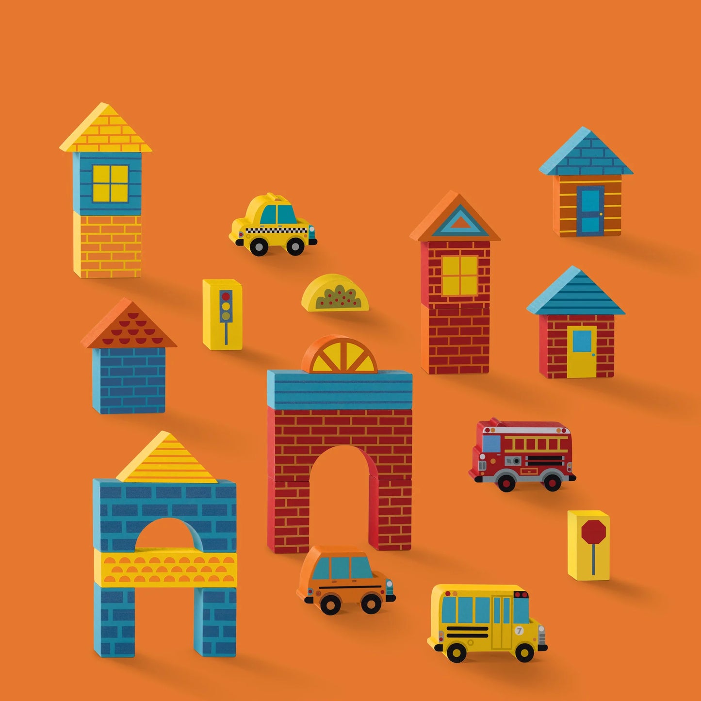 Build & Play Wood Blocks - Busy City