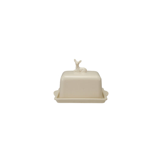 White Deer Butter Dish