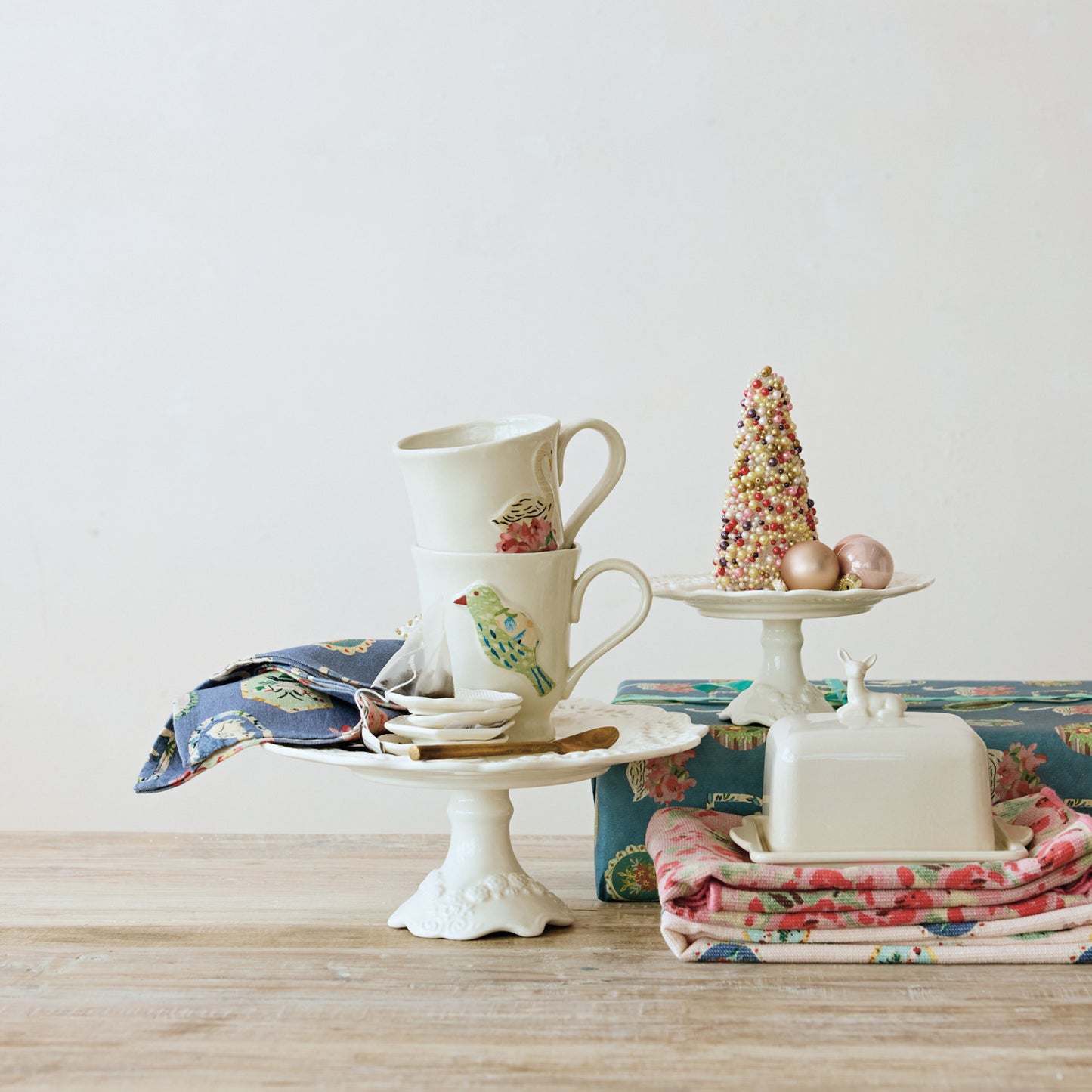 White Deer Butter Dish