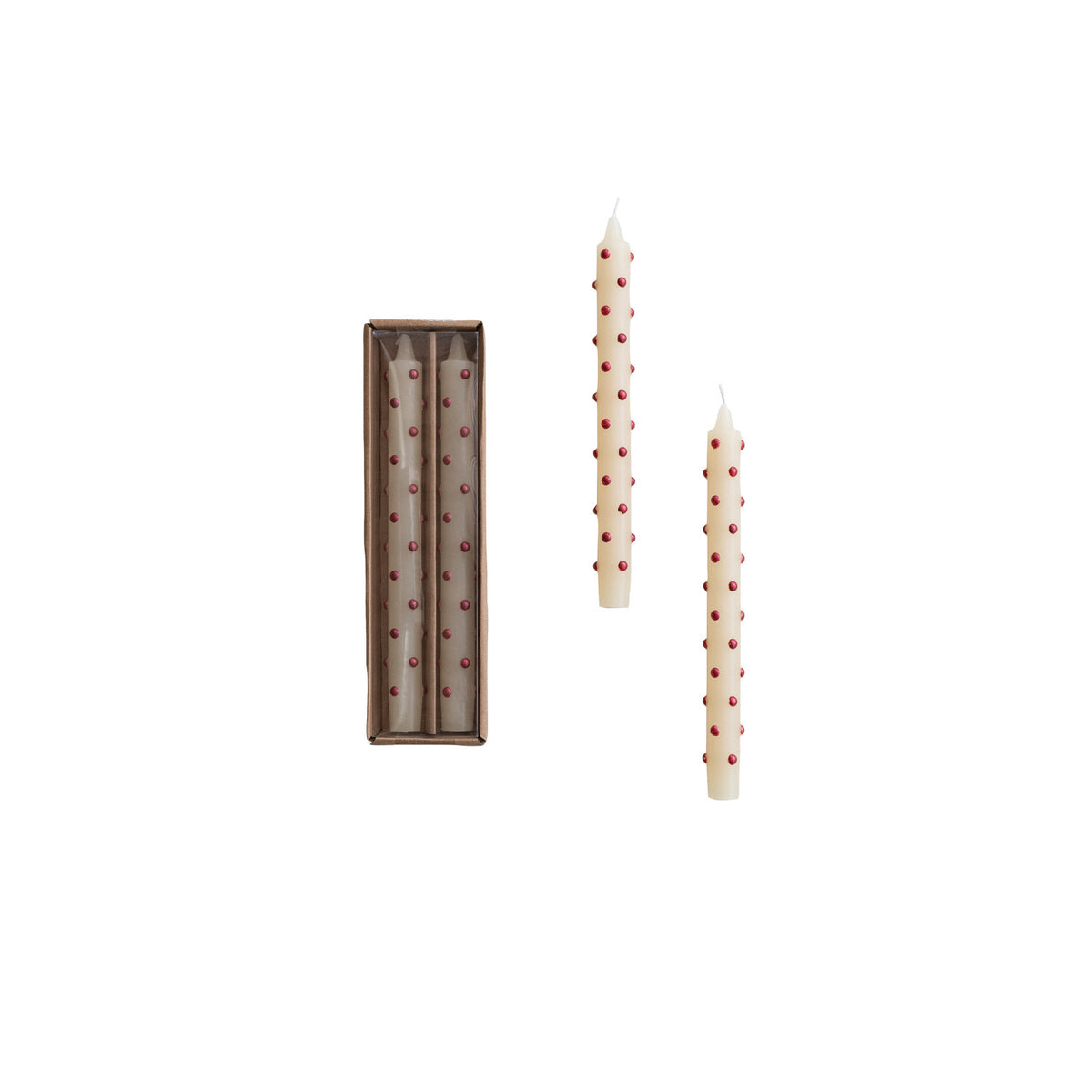 Red Polka Dot Taper Candles