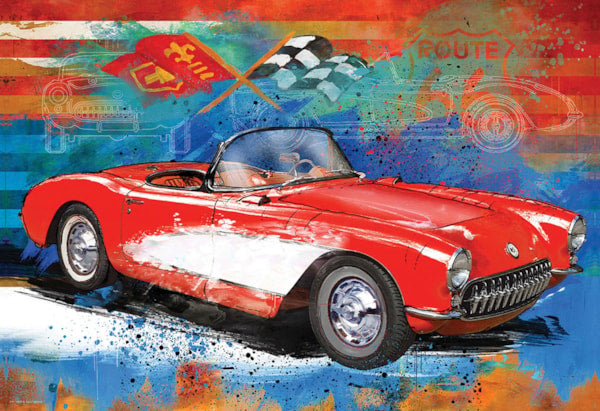 Corvette Cruising Puzzle Tin