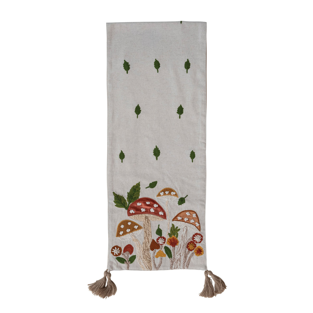 Mushroom Embroidered Table Runner
