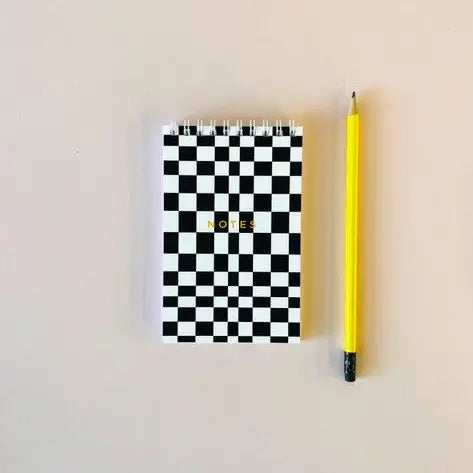 Reporter Notebook - B&W Checkerboard