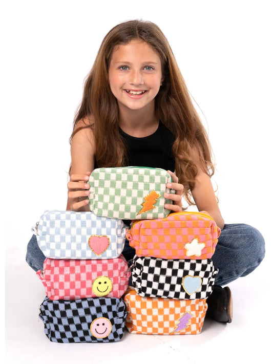 Checkered Cosmetic Bag