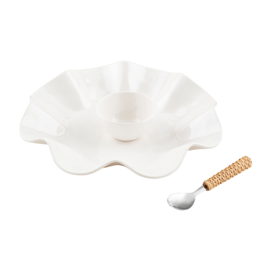 Ruffled Melamine Chip and Dip Set