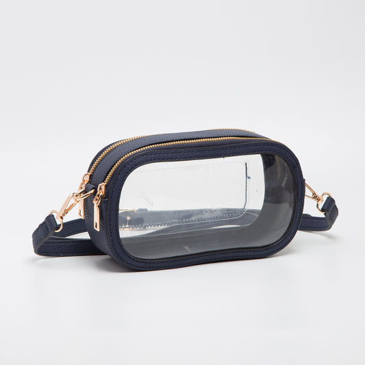 Clear Oval Bag - Navy