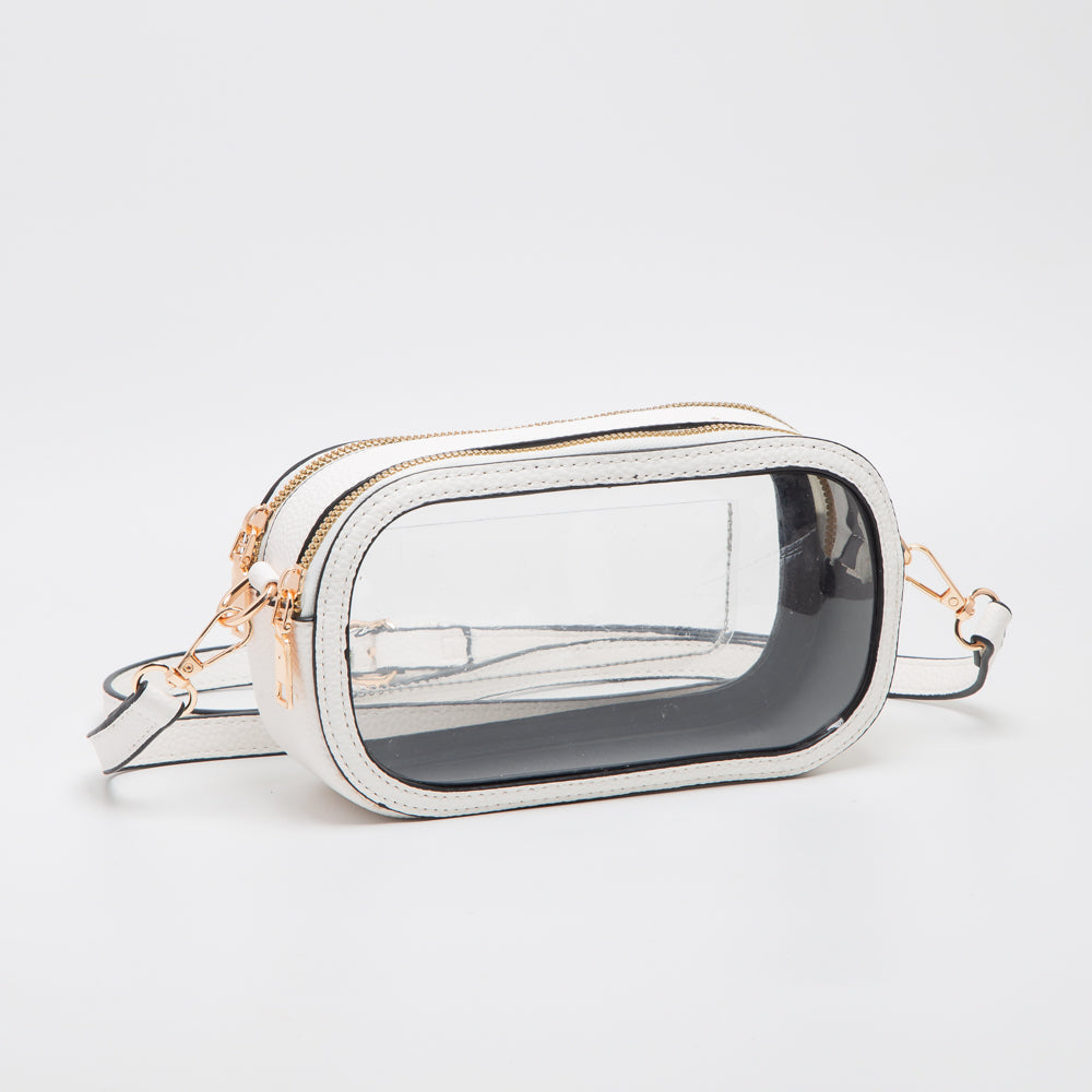 Clear Oval Bag - White