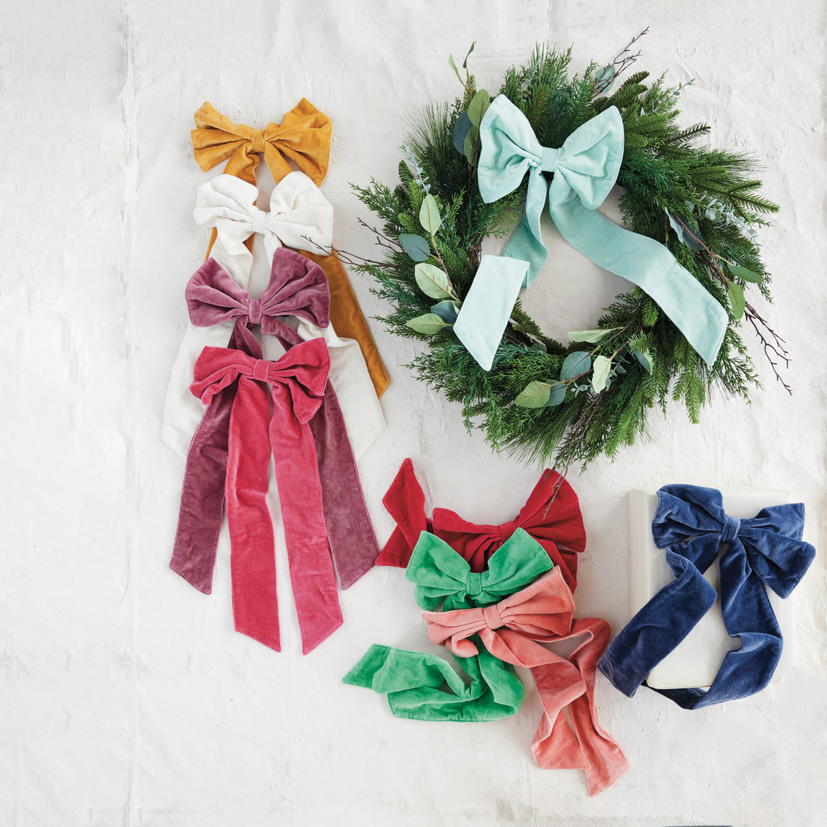Red Velvet Clip-on Bow - Medium