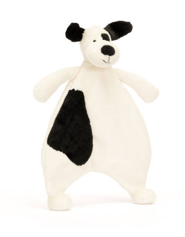 Bashful Black & Cream Puppy Comforter