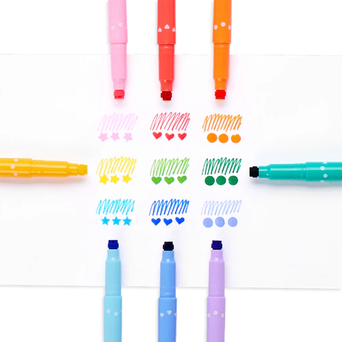 Confetti Stamp Double Ended Markers