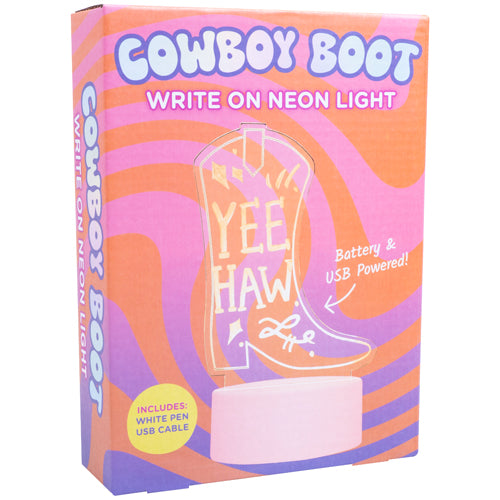 Acrylic Light Up Cowboy Boot Sign