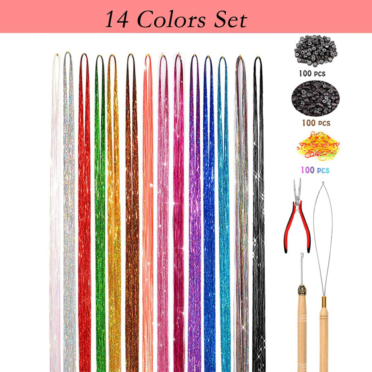 Sparkly Hair Tinsel Kit