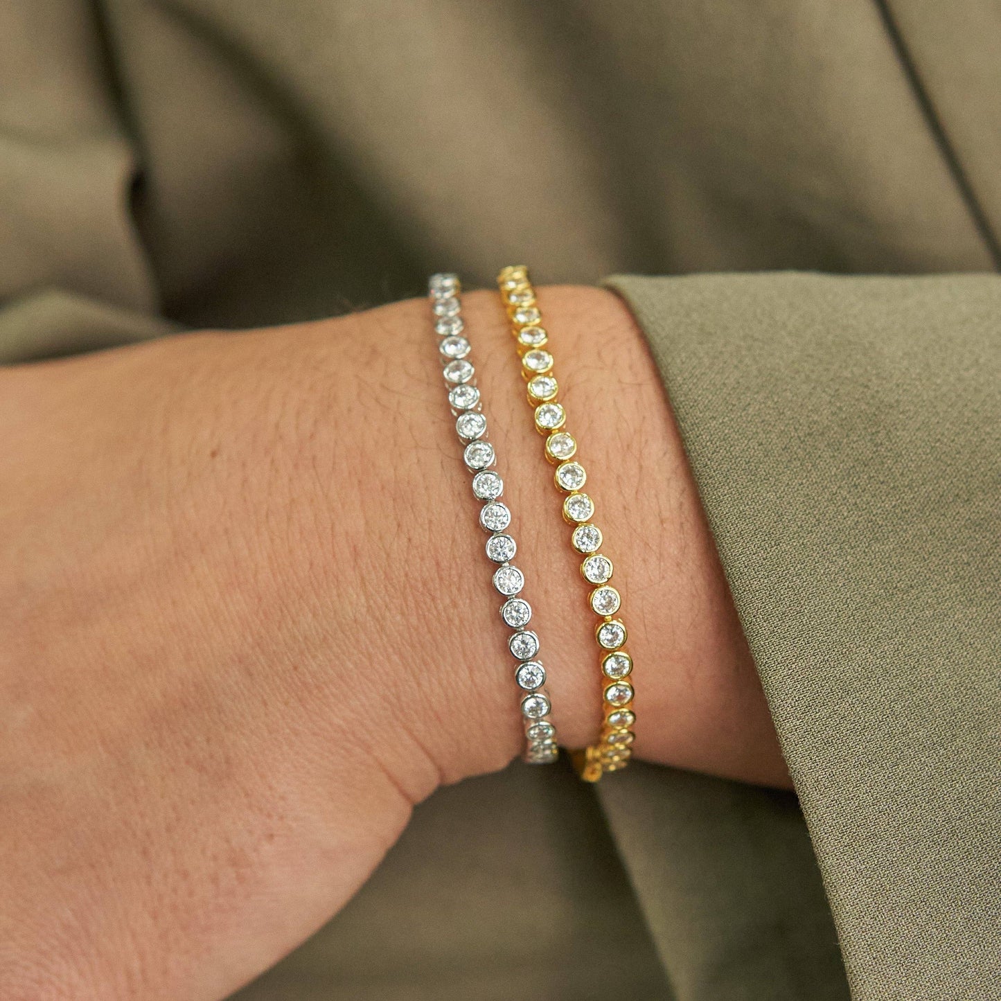 Silver Round Tennis Bracelet