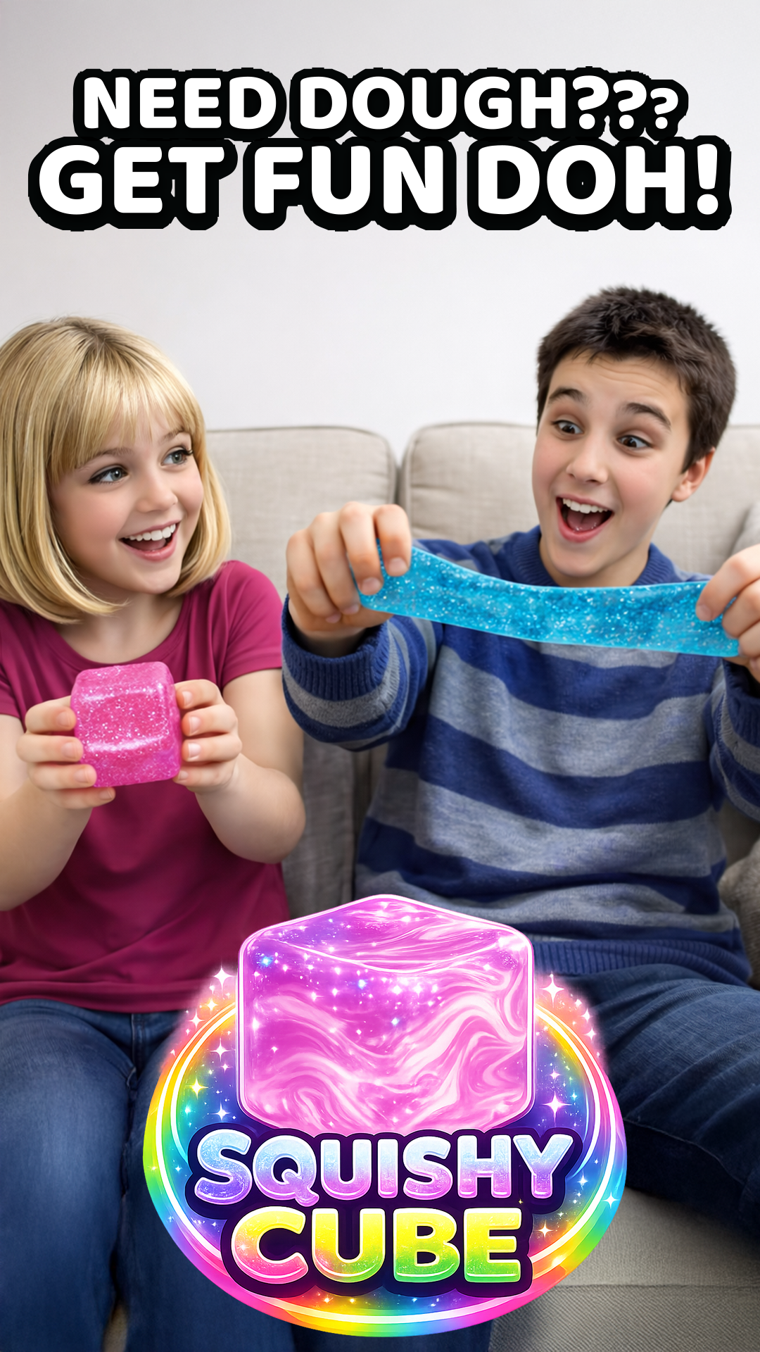 Squish & Squeeze Sparkle Cube