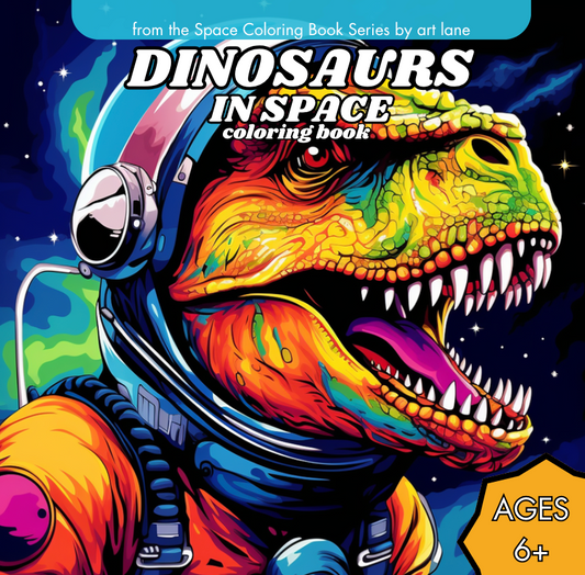 Dinosaurs in Space Coloring Book