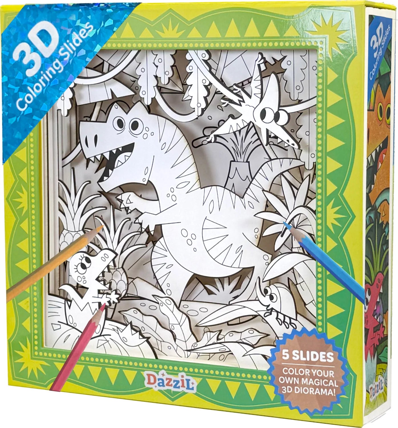 3D Coloring Slide - Dinosaur